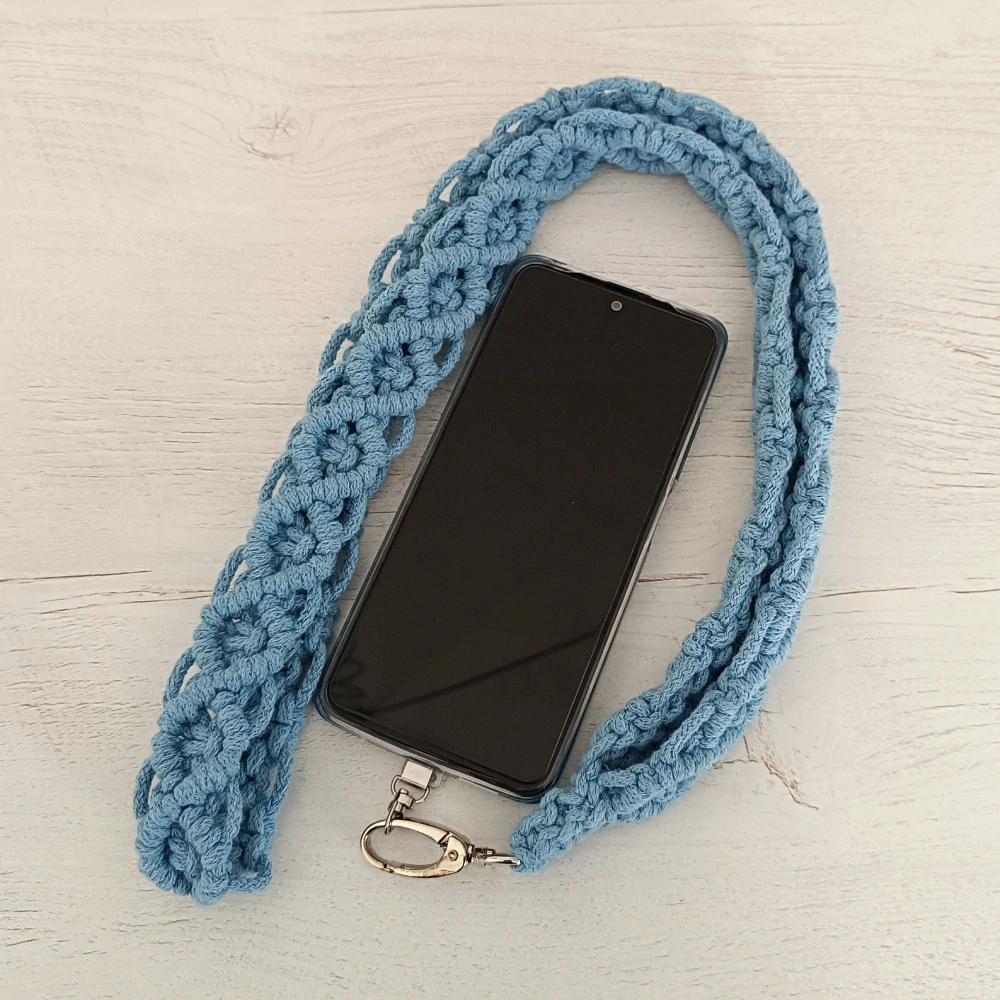 Popruh na mobil modrý