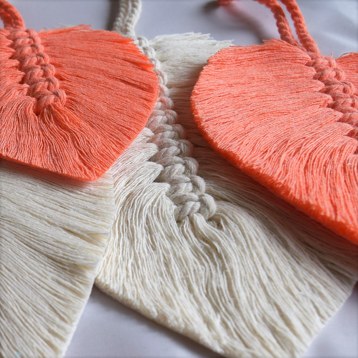 Macramé lístky k zavěšení