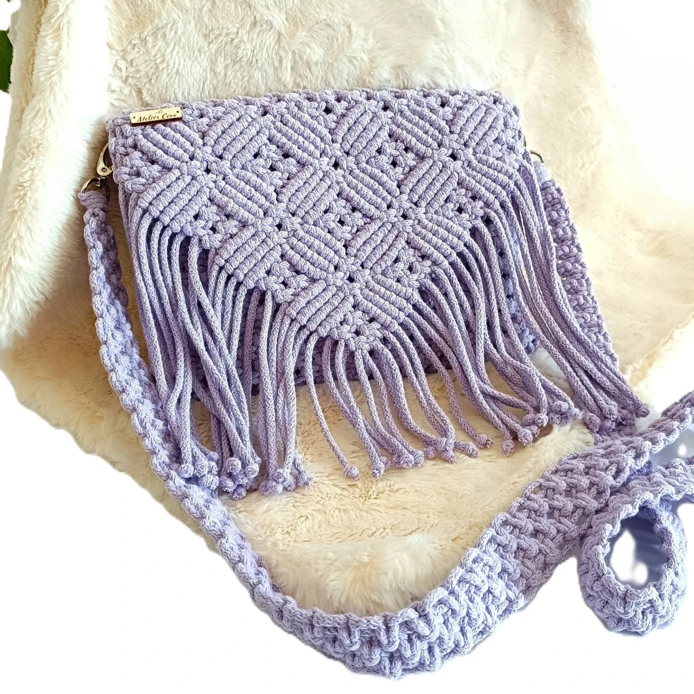 Macrame kabelka levandulová