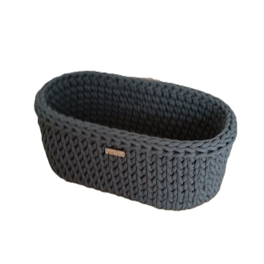 Háčkovaný košík oválný inox