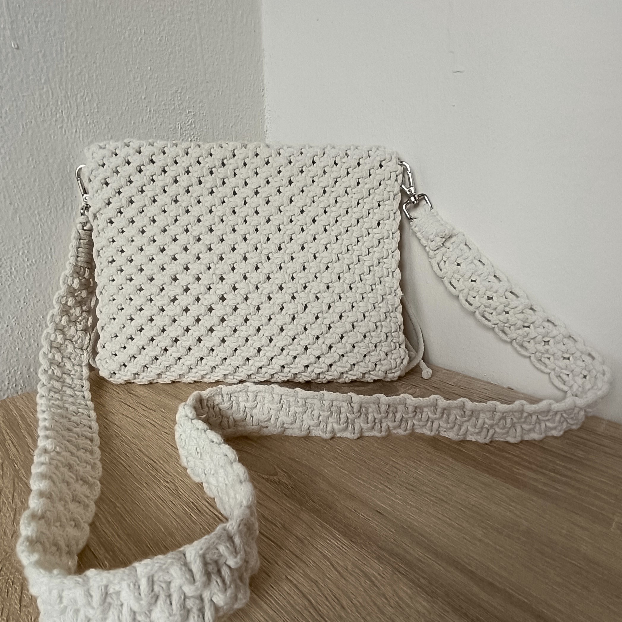 Macrame kabelka smetanová