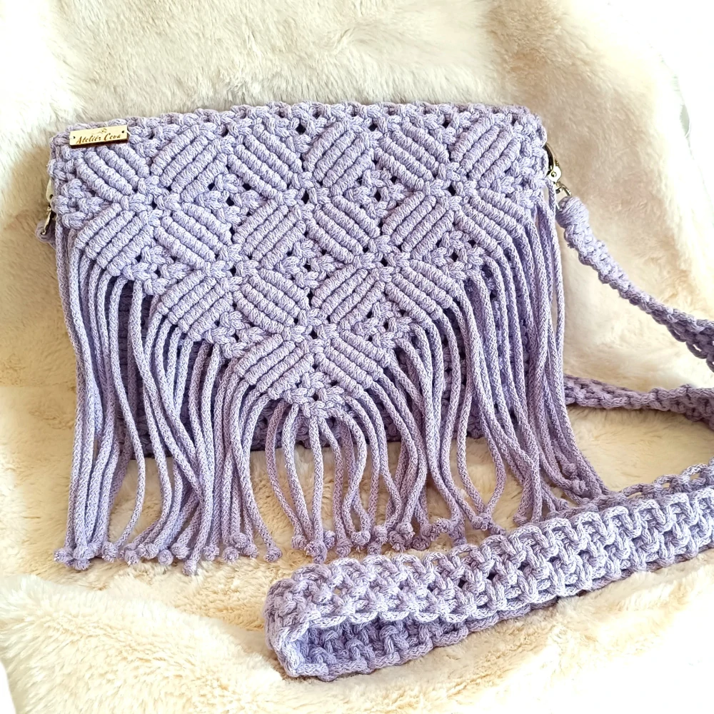 Macrame kabelka levandulová