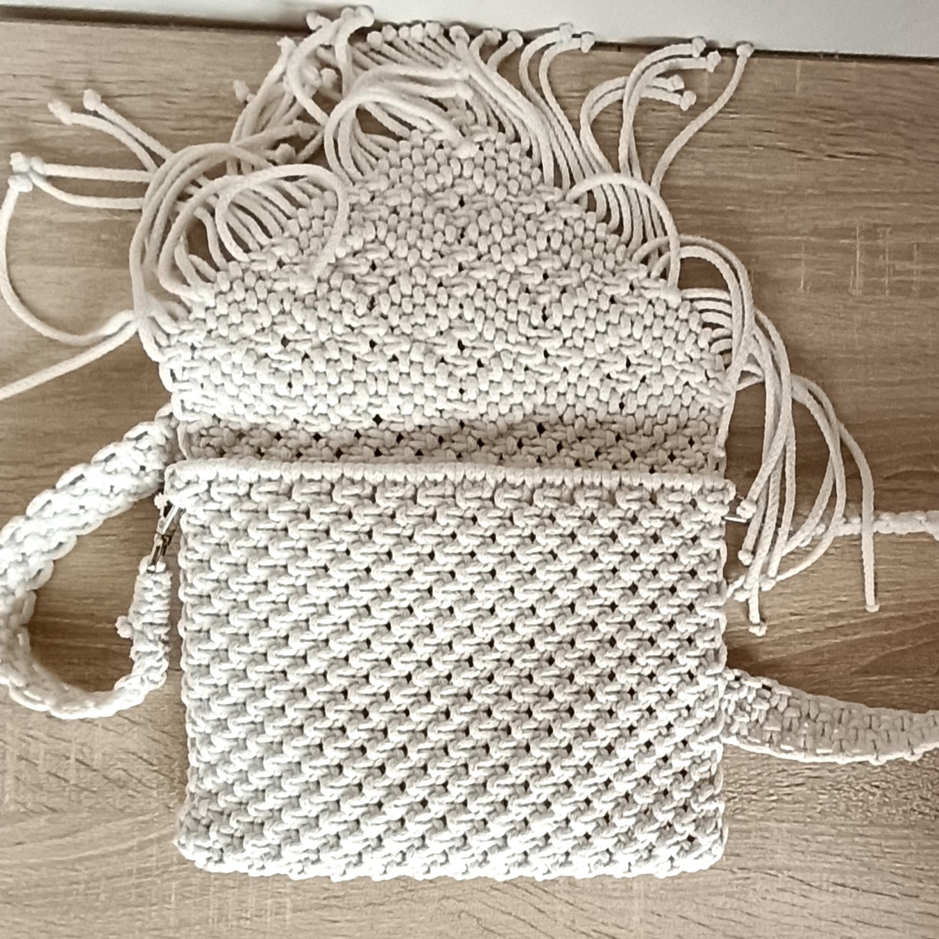 Macrame kabelka smetanová