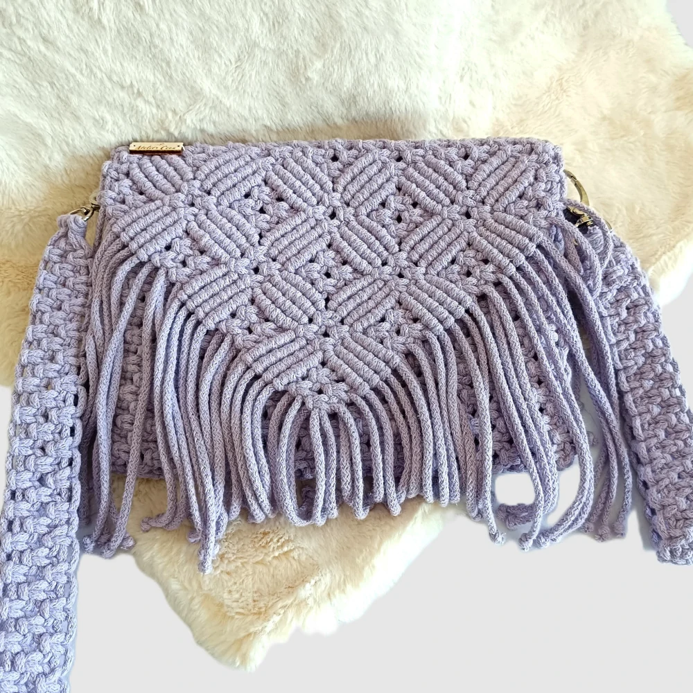 Macrame kabelka levandulová