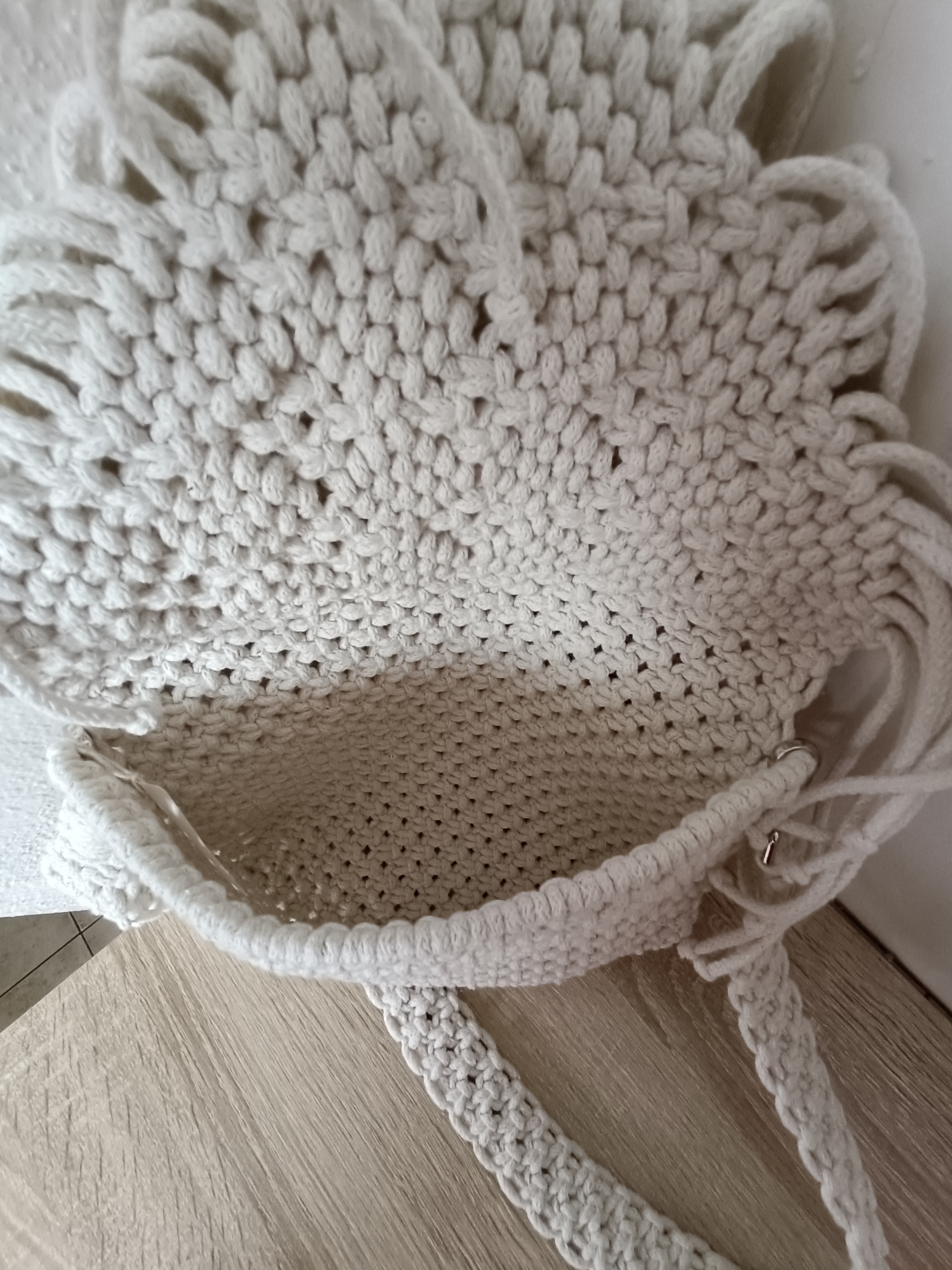 Macrame kabelka smetanová