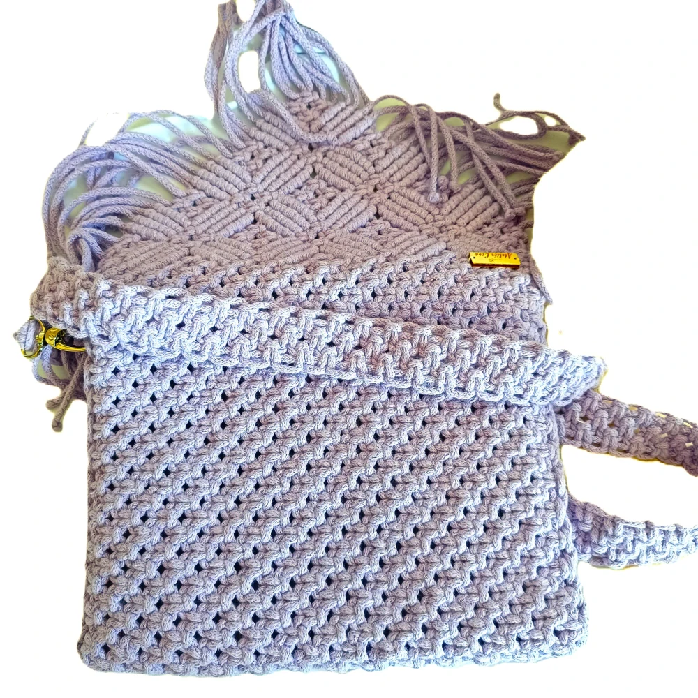 Macrame kabelka levandulová