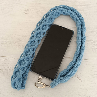 Popruh na mobil modrý